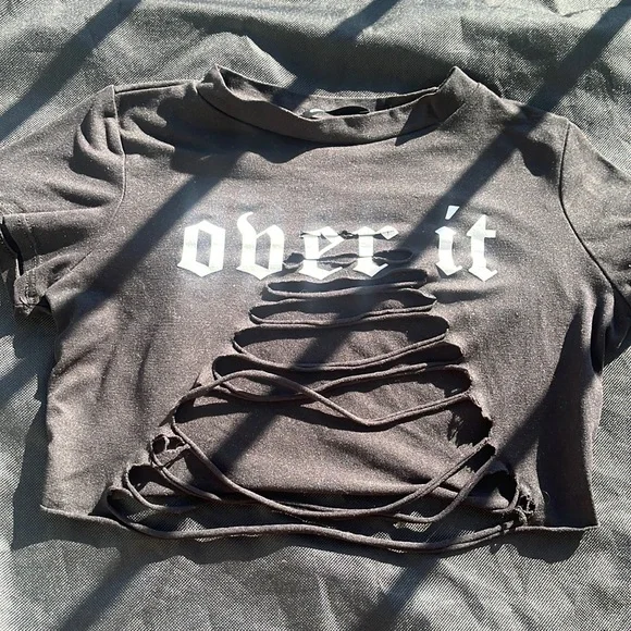 Tops Half Cut Crop Top Tshirt For Women Size Small Decent